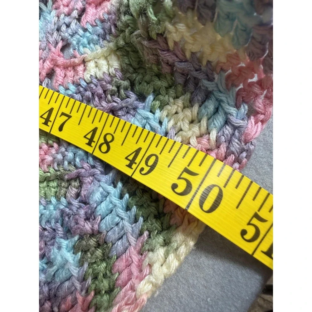 Handmade Knit Throw Blanket 50x60 Pastel Nursey Baby‎ Chevron Boho Afghan
